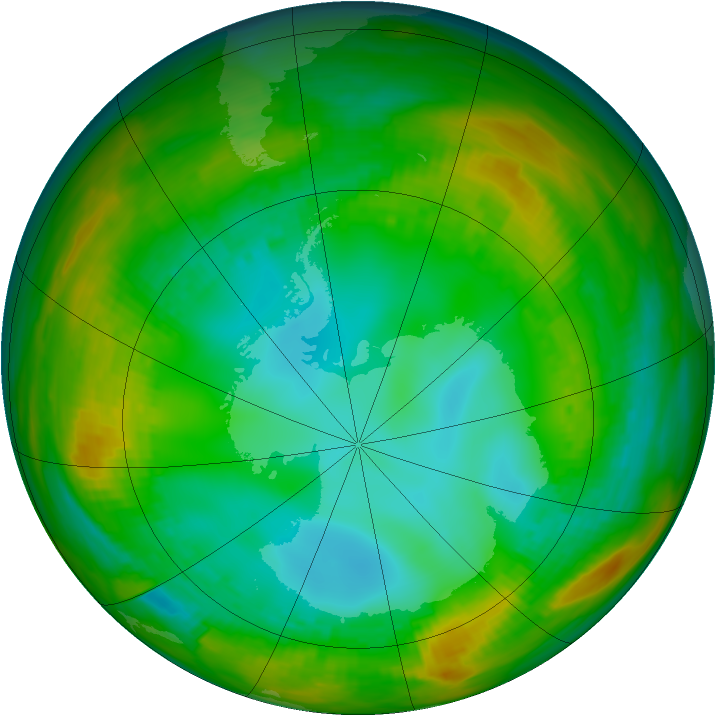 Antarctic ozone map for 26 July 1981